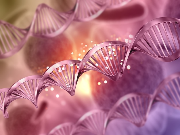 Free photo 3d medical background with dna strands