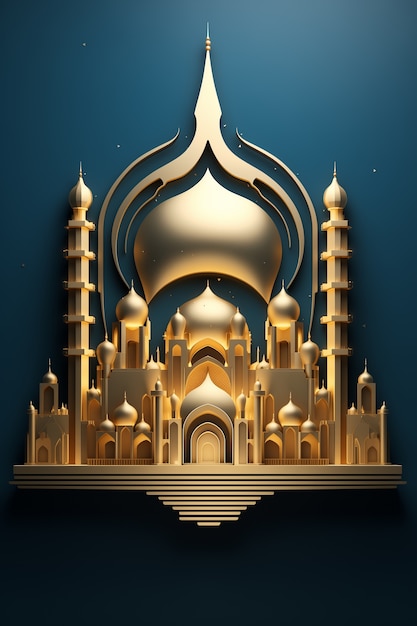 Free photo 3d ramadan celebration elements scene