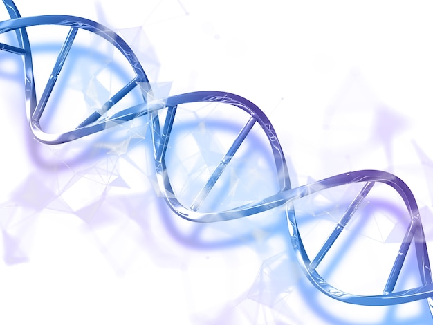 Free photo 3d render of an abstract medical background with dna strand