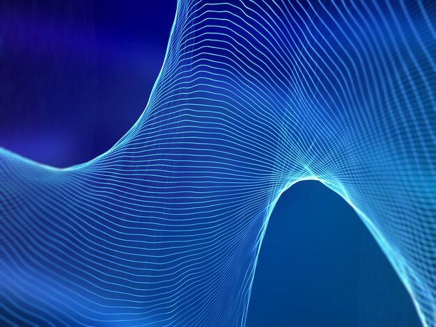 3D render of abstract sound waves. Digital technology background