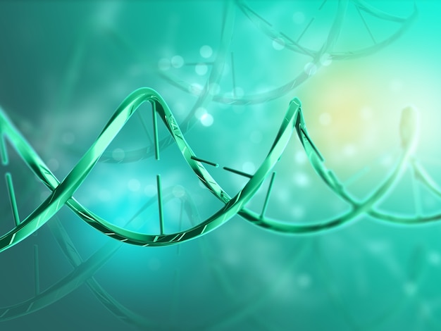 Free photo 3d render of a medical background with dna strand