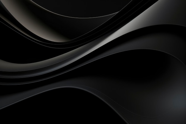 Free photo 3d rendering of abstract black and white waves