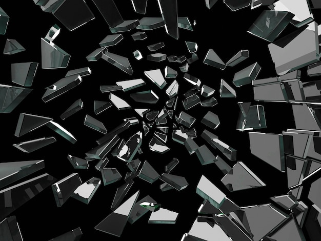 Free photo 3d rendering of broken glass texture