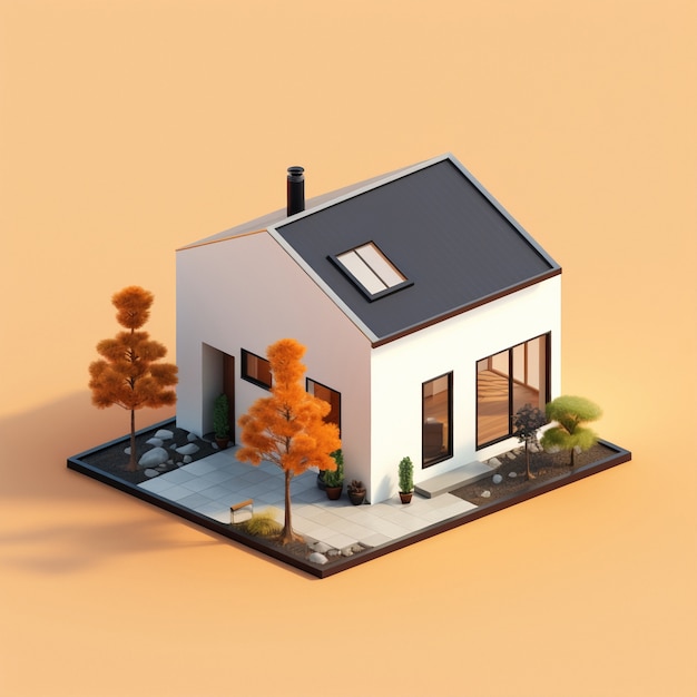 Free Photo 3d rendering of isometric house