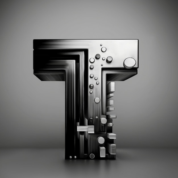 Free photo 3d rendering of letter t