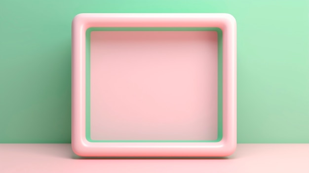 Free photo 3d rendering of pink square shape