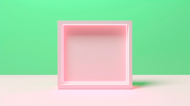 Free photo 3d rendering of pink square shape