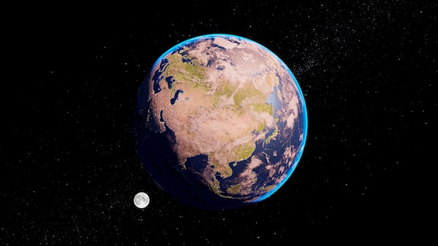 Free photo 3d rendering of planet earth