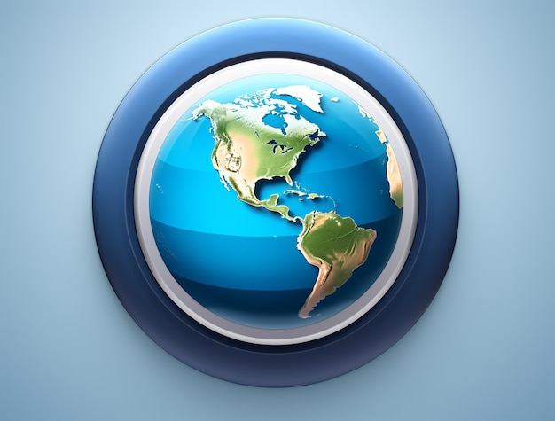 Free photo 3d travel icon with globe