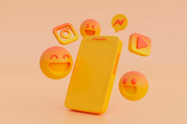 3d view of yellow emoji