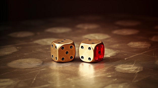 Free photo abstract 3d dice with metal texture