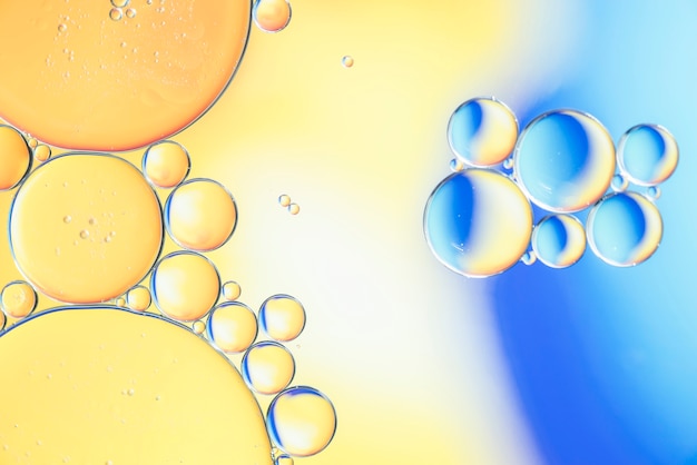 Free Photo abstract blue and yellow various bubbles texture