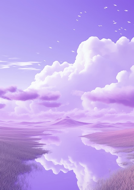 Free photo abstract fantasy landscape with color of the year purple tones