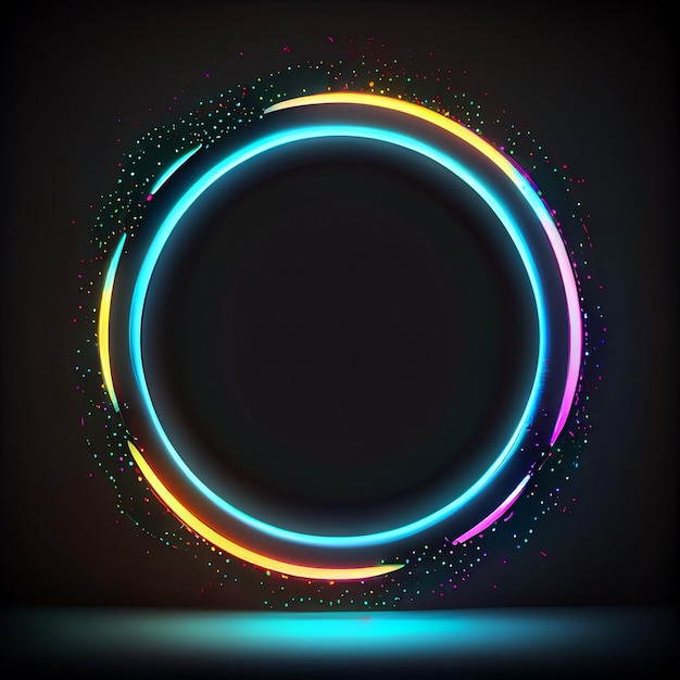 Free Photo abstract glowing circles illuminate dark nightclub walls generative ai