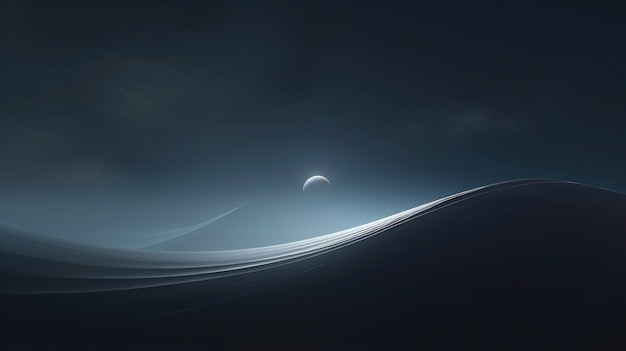 Free Photo abstract landscape with photorealistic view of moon