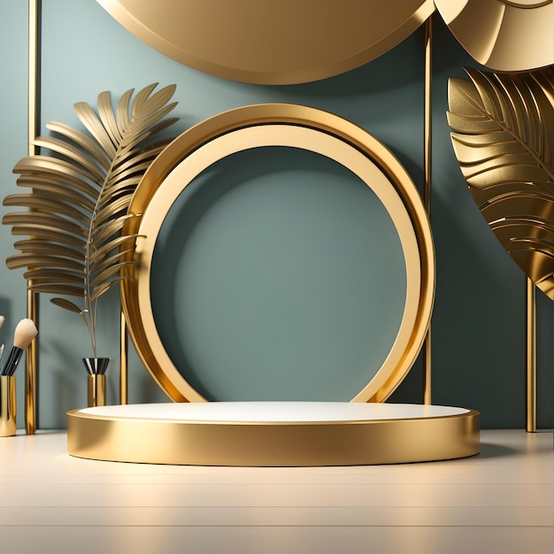 Free photo abstract scene background luxury podium on background gold product presentation mock up