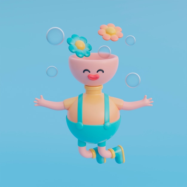 Free photo adorable 3d character for children