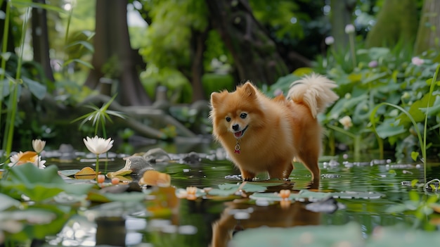 Free photo adorable portrait of pomeranian dog