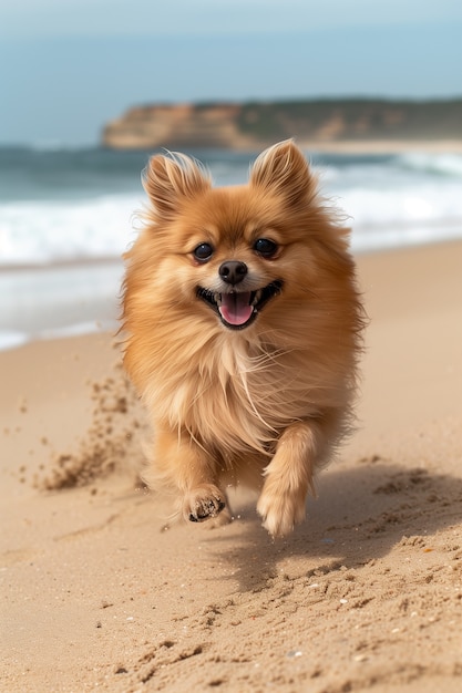 Free Photo adorable portrait of pomeranian dog