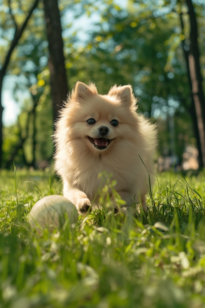 Free Photo adorable portrait of pomeranian dog