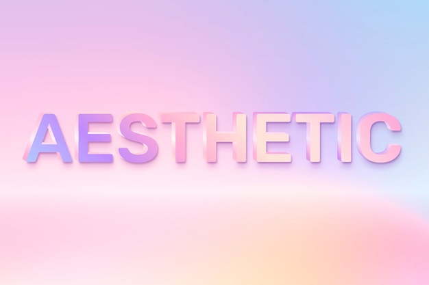 Free Photo aesthetic word in holographic text style