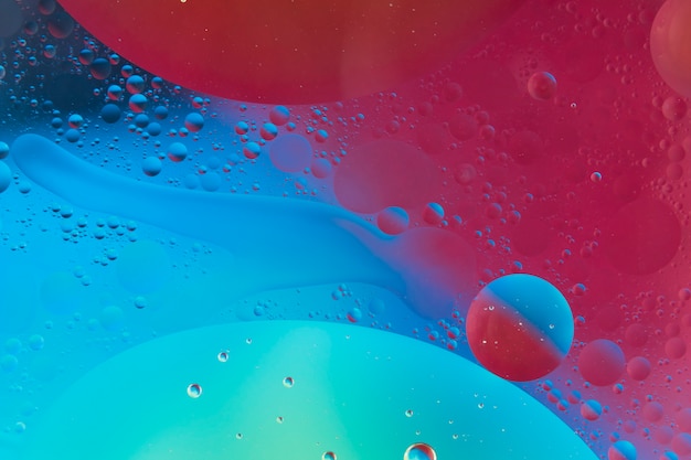 Free Photo air bubbles over the red and blue background