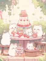 Free photo animal eating sweet and delicious cake