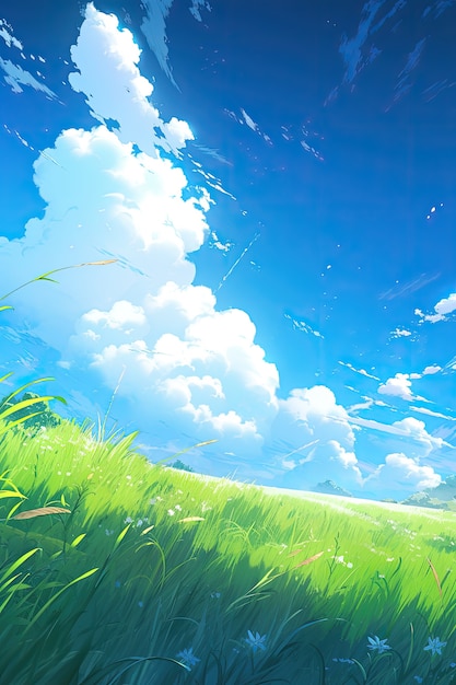 Free photo anime style clouds