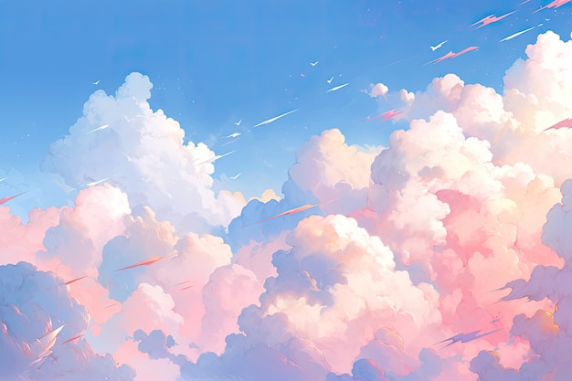 Free photo anime style clouds