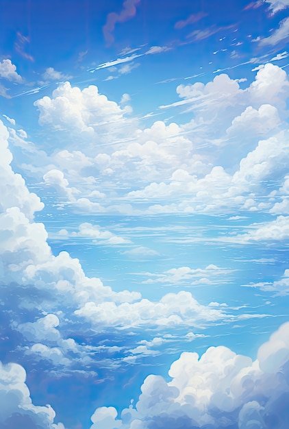 Free photo anime style clouds