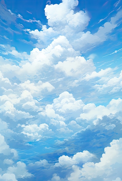 Free photo anime style clouds