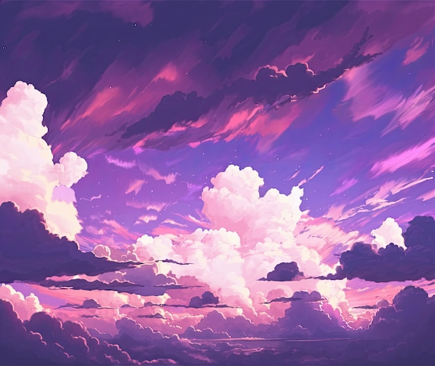 Free photo anime style clouds