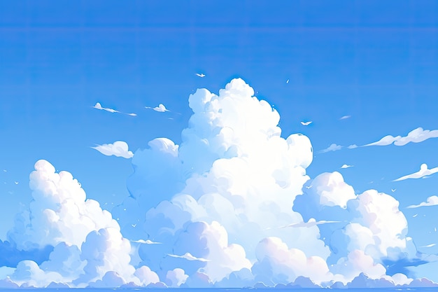 Free photo anime style clouds