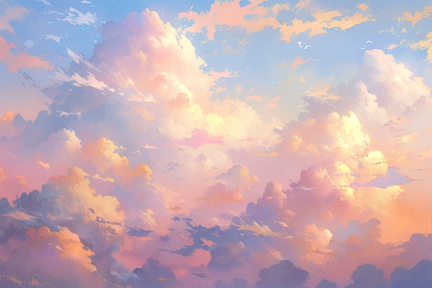 Free photo anime style clouds