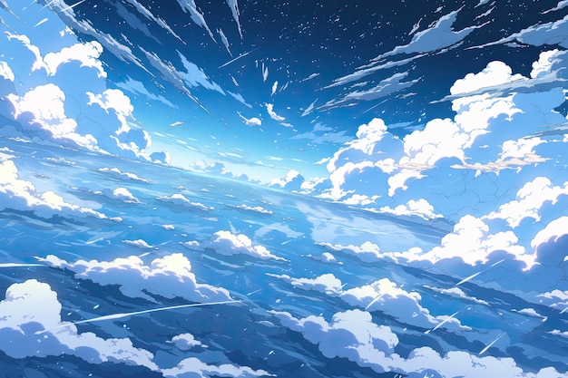 Free photo anime style clouds