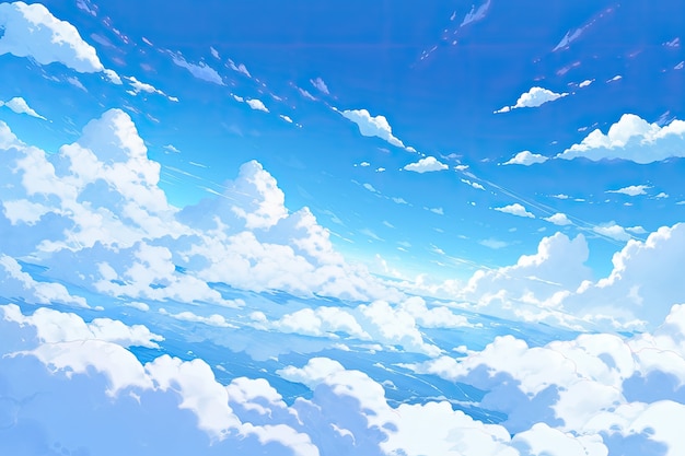 Free photo anime style clouds