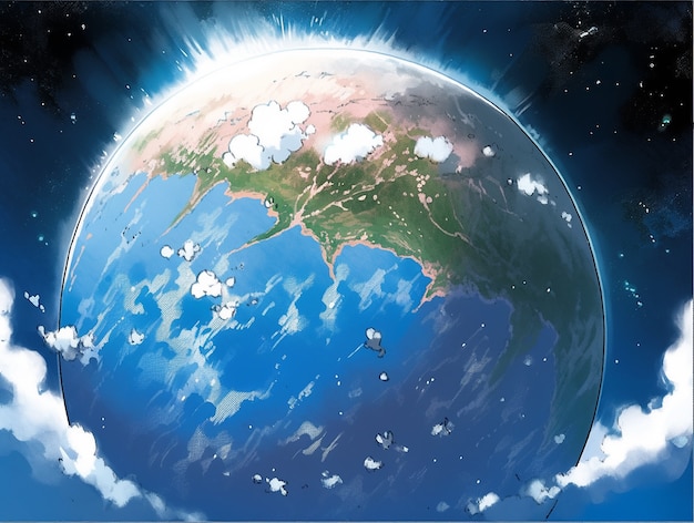 Anime style earth