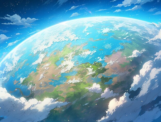 Anime style earth