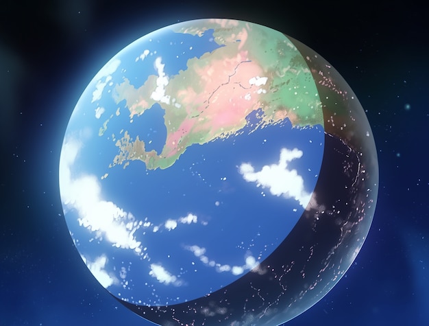 Free photo anime style earth