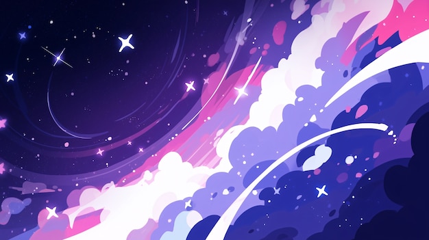 Free photo anime style galaxy background