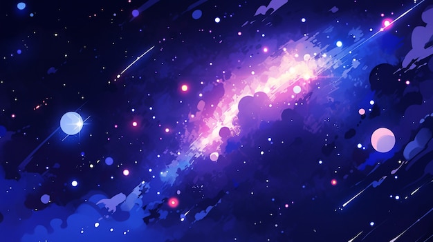 Free photo anime style galaxy background