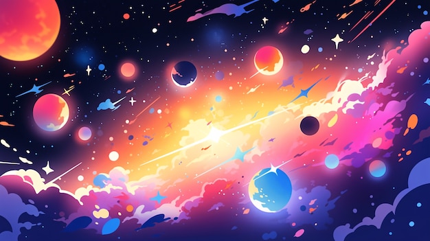 Free photo anime style galaxy background