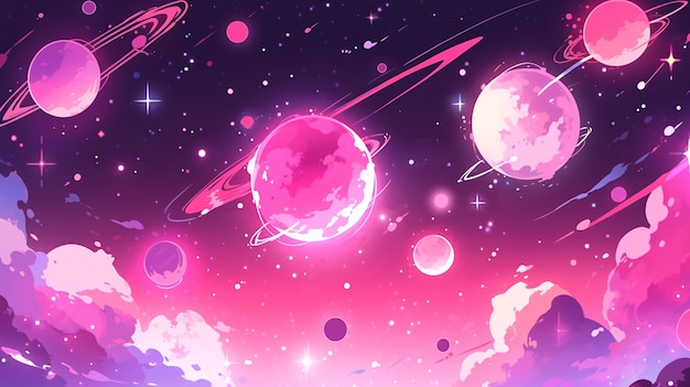 Free photo anime style galaxy background