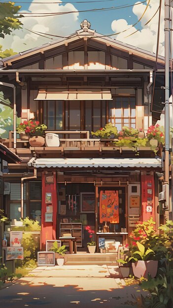 Anime style house architecture