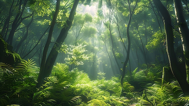 Free photo aokigahara forest in highly detailed style