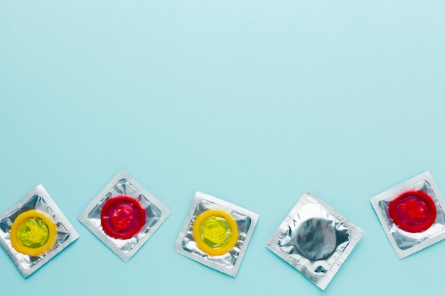 Free photo arrangement of contraception concept with copy space