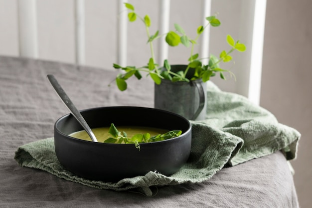 Free photo arrangement of a healthy meal on the table