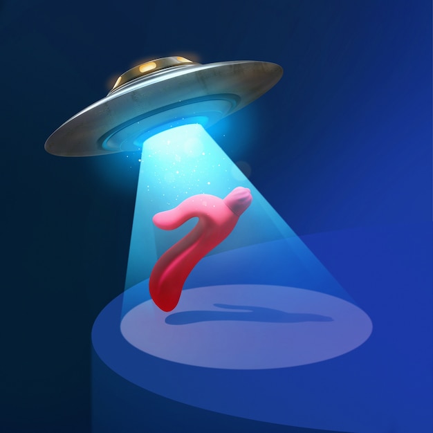 Free photo arrival of aliens concept with red toy