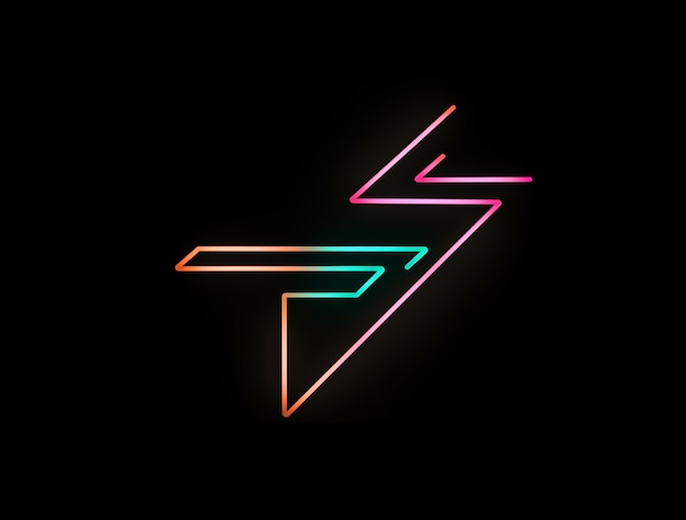 Free photo arrow with bright neon colors