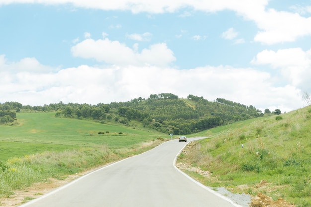 Free photo asphalt road with beautiful nature